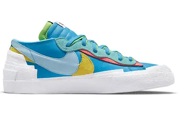 Kaws X Sacai X Nike Blazer Low Skate Shoes Neptune Blue - 3