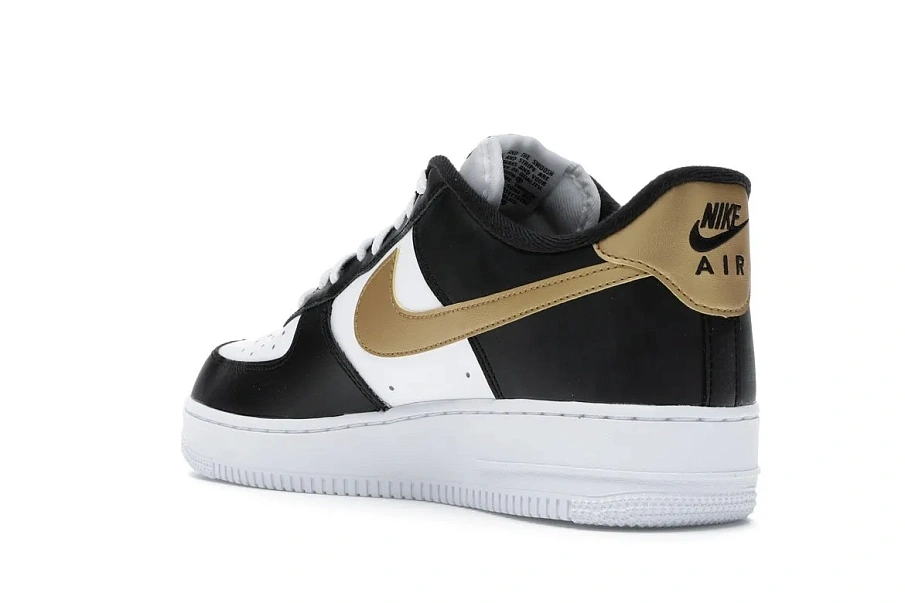 Фото № 6 с приближением к товару «‎Nike Air Force 1 Low Black White Metallic Gold»