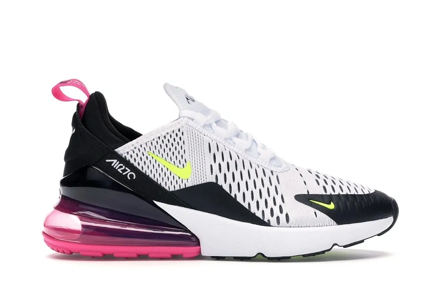 Фото № 1 с приближением к товару «‎Nike Air Max 270 White Black Laser Fuchsia Volt »