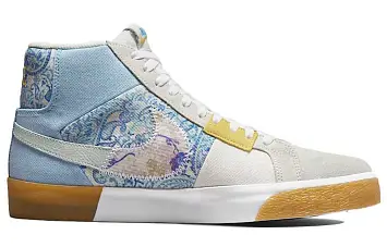 Nike SB Zoom Blazer Mid Premium "Paisley" Skate Shoes Light-Blue - 3