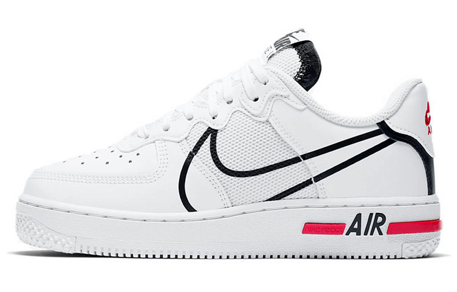 Фото № 1 с приближением к товару «‎Nike Air Force 1 React (Gs) Skate Shoes WhiteBlackRed»