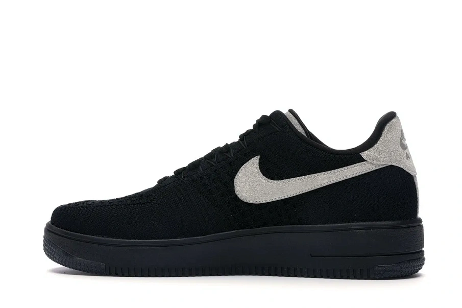Фото № 5 с приближением к товару «‎Nike Air Force 1 Flyknit Low Black Metallic Silver»