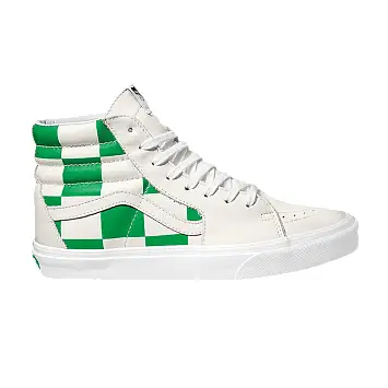 Vans Sk8-Hi Leather Check - True White Fern Green - 1
