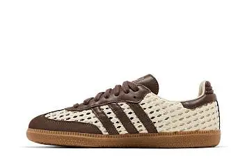 adidas Women's Samba OG Cream White Earth Strata Gold Metallic - 4