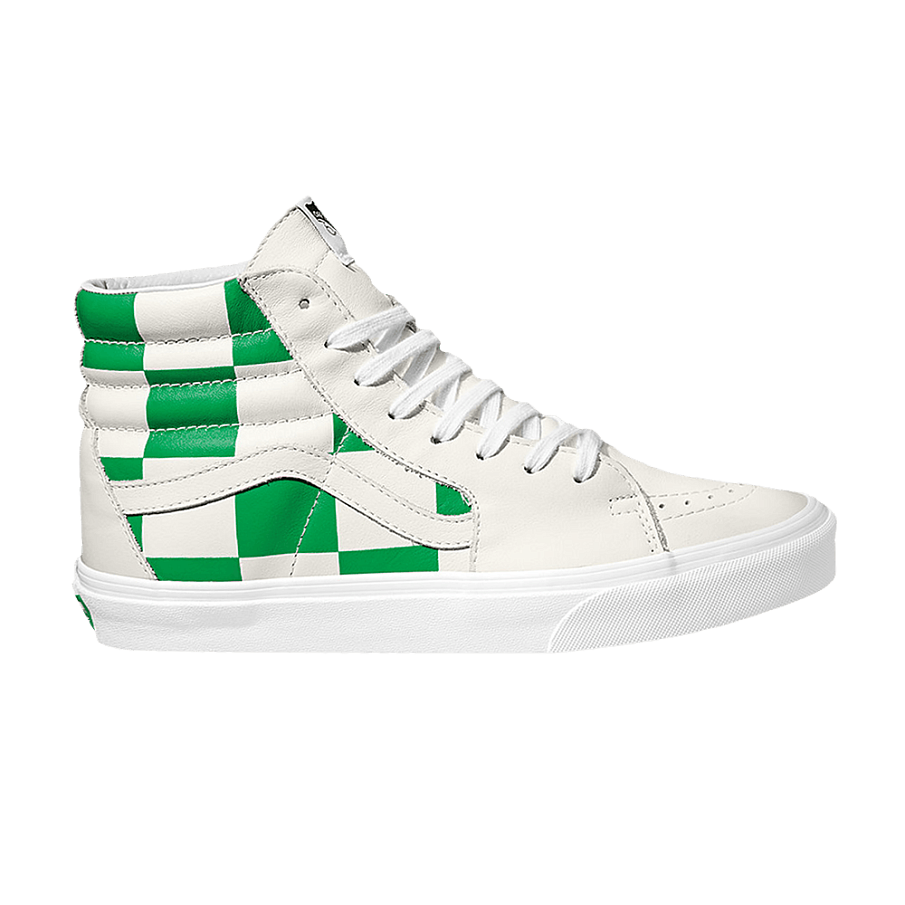 Фото № 1 с приближением к товару «‎Vans Sk8-Hi Leather Check - True White Fern Green»