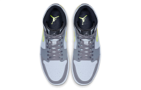 Фото № 3 с приближением к товару «‎Nike Air Jordan 1 Mid Neon Basketball shoes Yellow Grey»