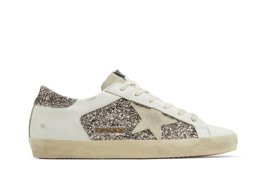 Фото № 2 с приближением к товару «‎Golden Goose Women's Superstar Glitter - White Seedpearl»