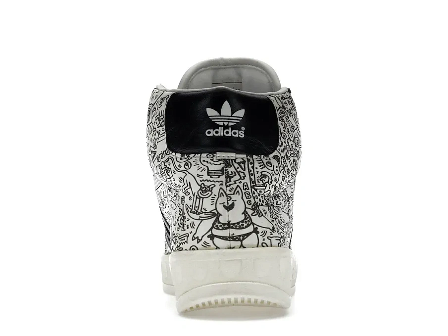 Фото № 4 с приближением к товару «‎adidas Adicolor Hi BK.2 Keith Haring White Black»