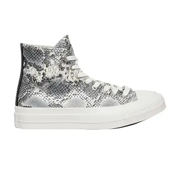 Converse Chuck Taylor All Star First String High Snakeskin Snow White Black - 1