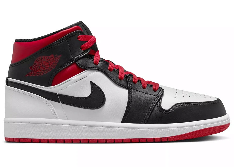 Фото № 1 с приближением к товару «‎Jordan 1 Mid Black Toe White Gym Red»