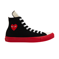 Фото № 1 с приближением к товару «‎Comme des Garçons Play x Converse Chuck Taylor All Star High Black Red (1SD021)»