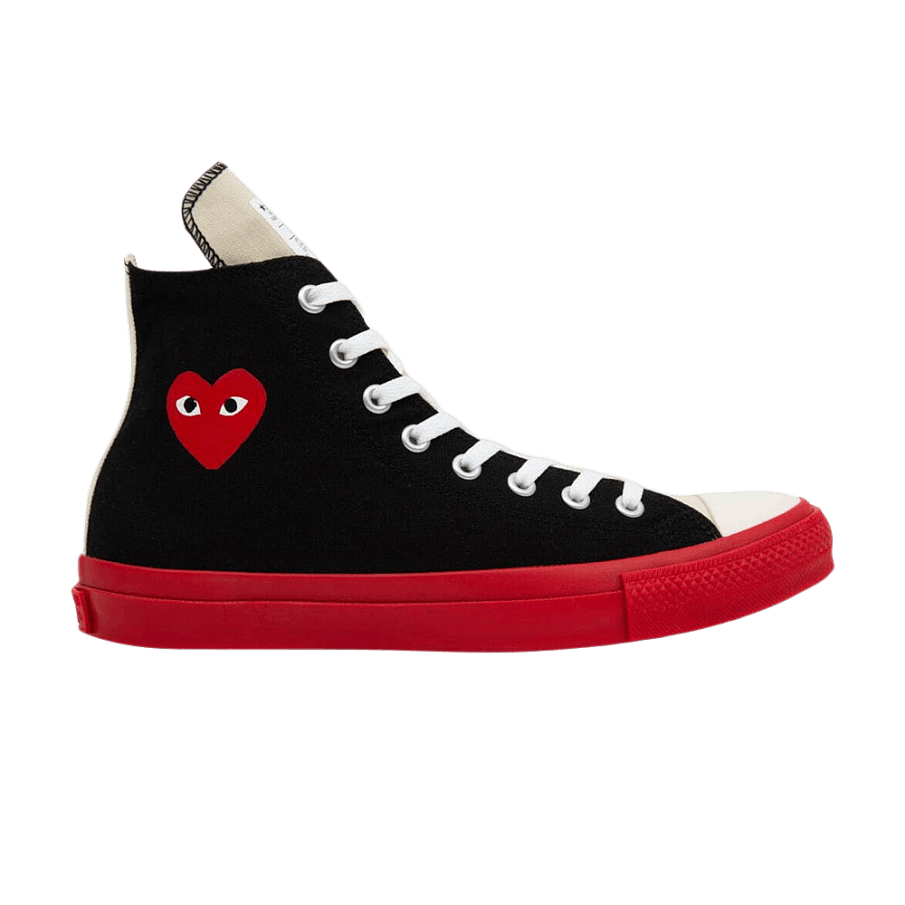 Фото № 1 с приближением к товару «‎Comme des Garçons Play x Converse Chuck Taylor All Star High Black Red (1SD021)»