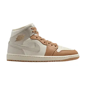 Women's Air Jordan 1 Mid Pale Ivory Hemp - 1