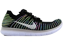 Фото № 1 с приближением к товару «‎Nike Free RN Flyknit Black/White-Volt-Blue Lagoon»