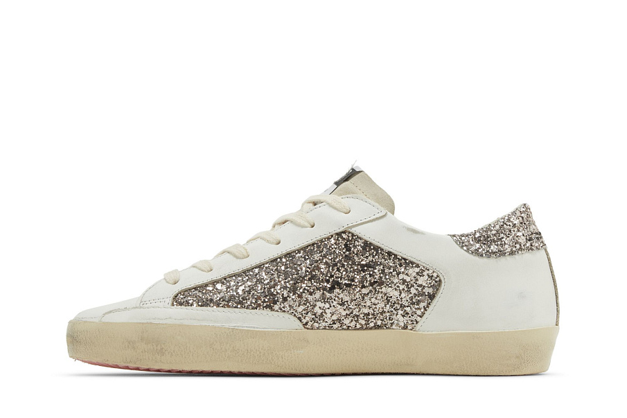 Фото № 4 с приближением к товару «‎Golden Goose Women's Superstar Glitter - White Seedpearl»