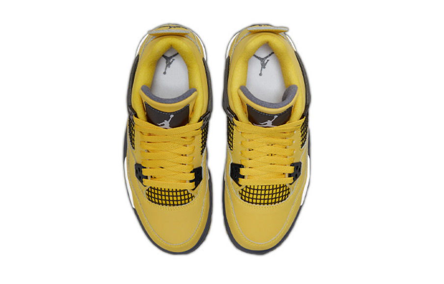 Фото № 4 с приближением к товару «‎Nike Air Jordan 4 Retro (GS) Vintage Basketball shoes Tour Yellow»