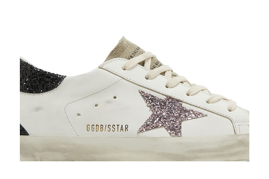 Фото № 3 с приближением к товару «‎Golden Goose Women's Superstar White Mauve Pink Glitter»