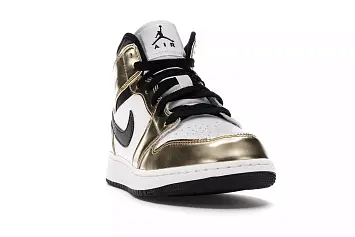 Jordan 1 Mid Metallic Gold Black White  - 2