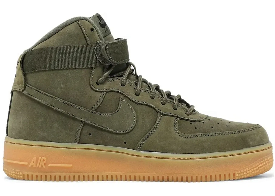 Фото № 1 с приближением к товару «‎Nike Air Force 1 High Medium Olive Dark Gum»