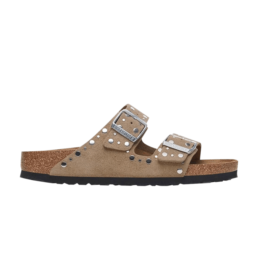 Фото № 1 с приближением к товару «‎Birkenstock Women's Arizona Rivet Suede Narrow Taupe»