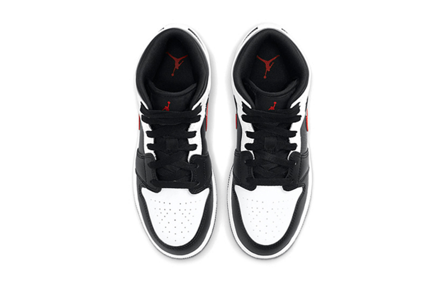 Фото № 4 с приближением к товару «‎Nike Air Jordan 1 Mid (GS) BlackWhiteRed»