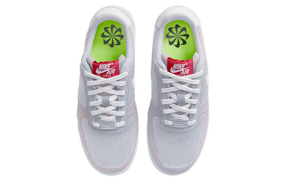 Фото № 4 с приближением к товару «‎Nike Air Force 1 Crater Flyknit 'Wolf Grey' Wolf GreyWhitePure Platinum-Gym Red»