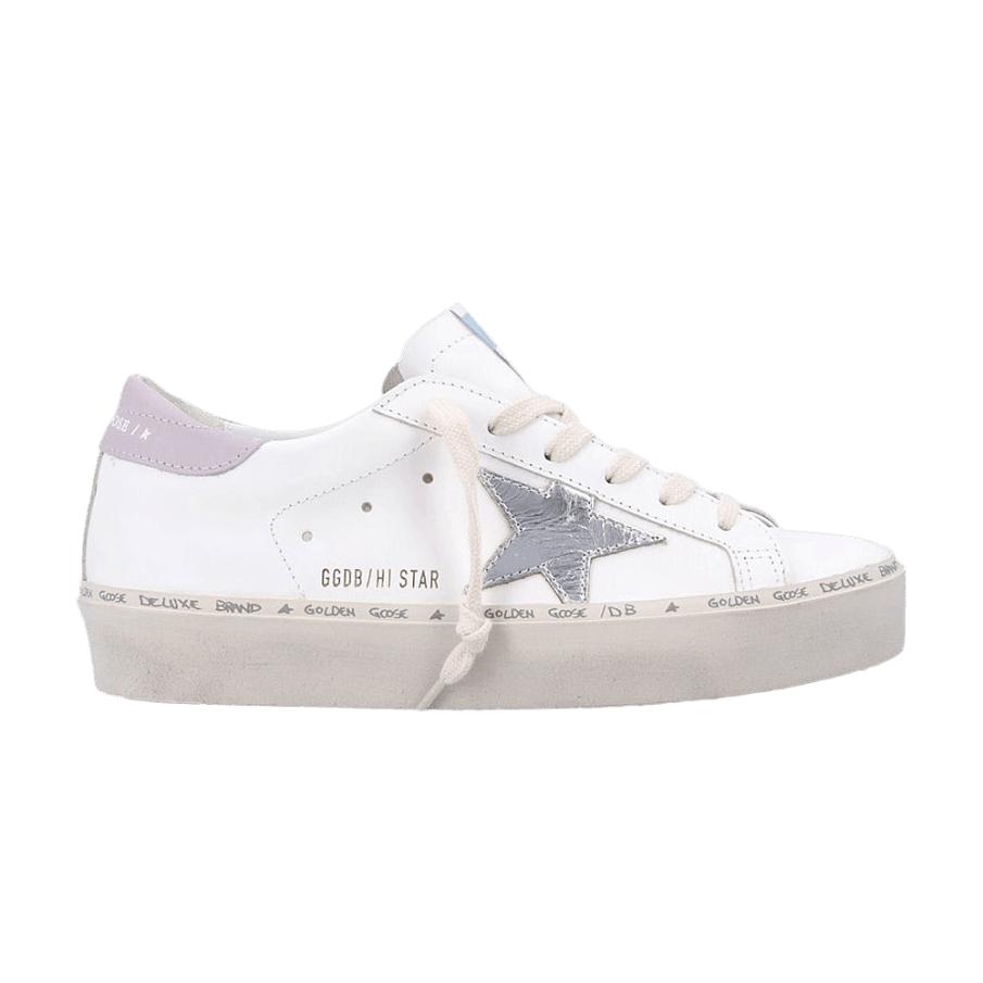 Фото № 1 с приближением к товару «‎Golden Goose Women's Hi Star White Silver Lilac»