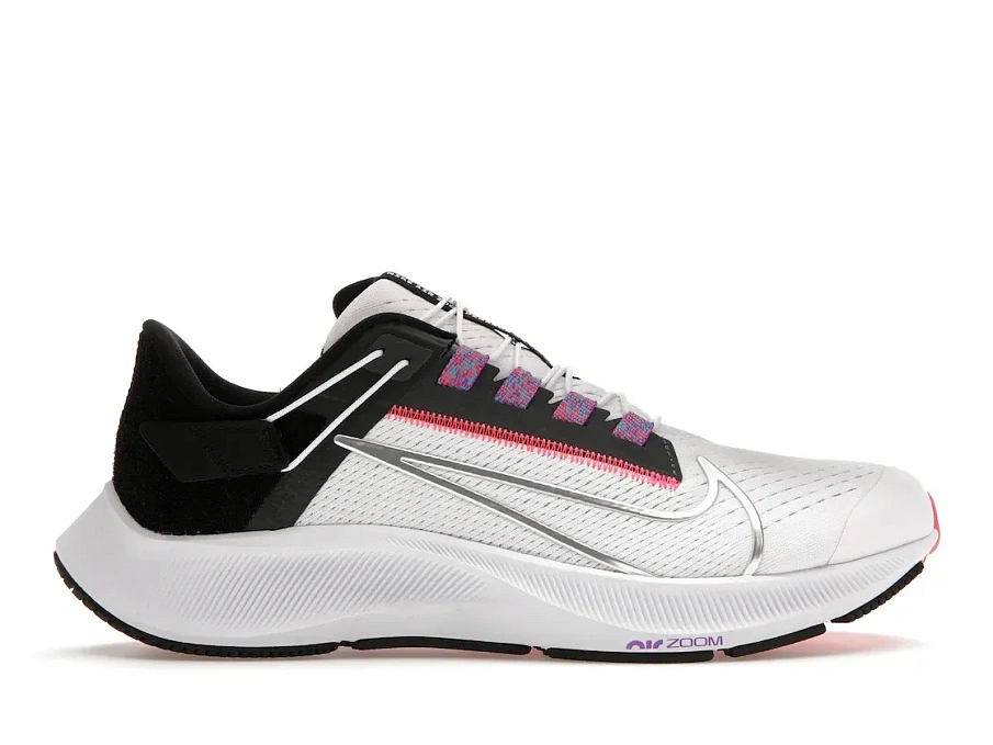 Фото № 1 с приближением к товару «‎Nike Air Zoom Pegasus 38 Flyease White Metallic Silver  (Wide)»