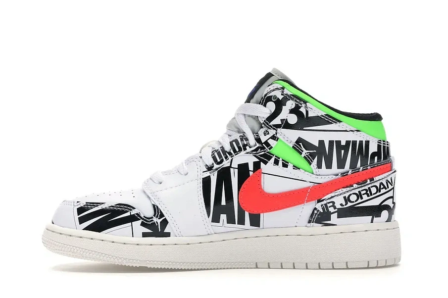 Фото № 3 с приближением к товару «‎Jordan 1 Mid All Over Logos »