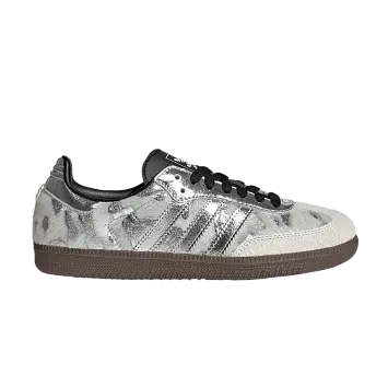 adidas Women's Samba OG Cream White Silver Metallic Black