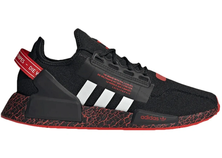 Фото № 1 с приближением к товару «‎adidas NMD R1 V2 Crackled Black Red»