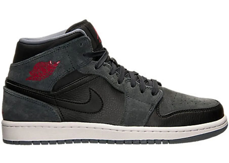 Фото № 1 с приближением к товару «‎Jordan 1 Retro Mid Black Gym Red Anthracite»