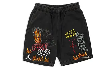 Air Jordan X Travis Scott Srt Fleece Short Black (CK4026-010) - 1