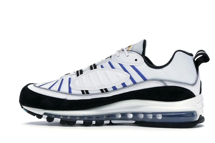 Фото № 4 с приближением к товару «‎Nike Air Max 98 White Teal Nebula University Gold»