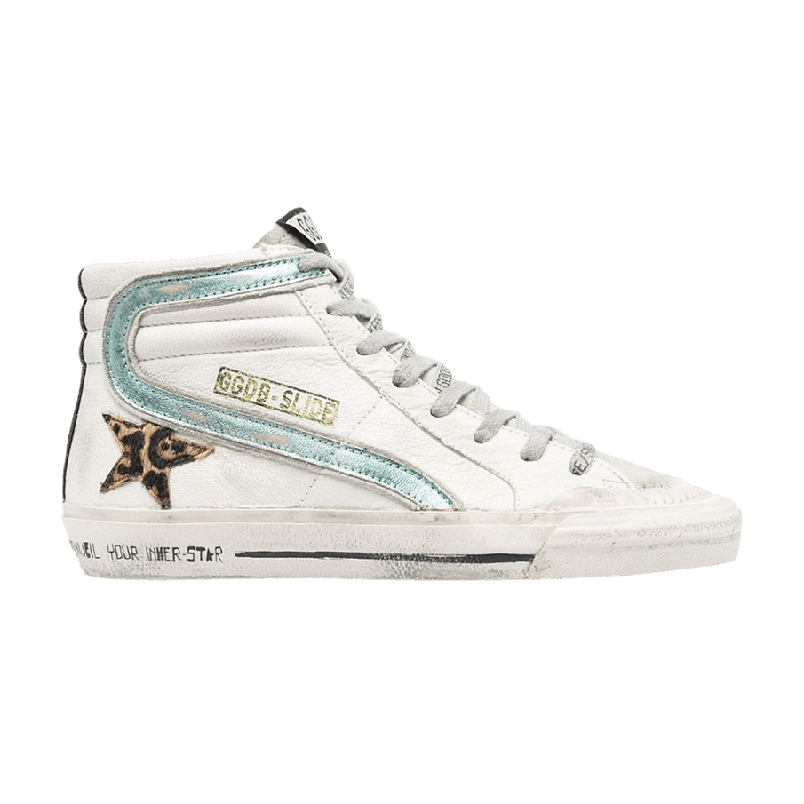 Фото № 1 с приближением к товару «‎Golden Goose Women's Slide Sneaker White Leopard»