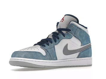 Jordan 1 Mid French Blue Fire Red - 6