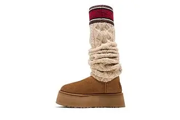 UGG Women's Classic Sweater Letter Tall Chestnut - 4