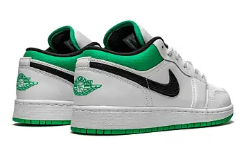 Air Jordan 1 Low (Gs) Vintage Basketball Shoes White Lucky Green - 4
