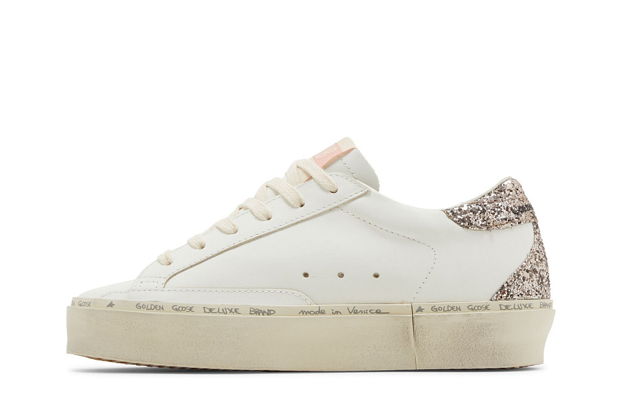 Фото № 4 с приближением к товару «‎Golden Goose Women's Hi Star White Antique Pink Glitter»