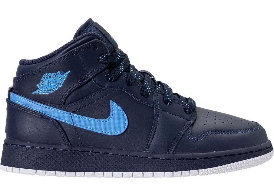 Фото № 1 с приближением к товару «‎Jordan 1 Mid Obsidian University Blue »