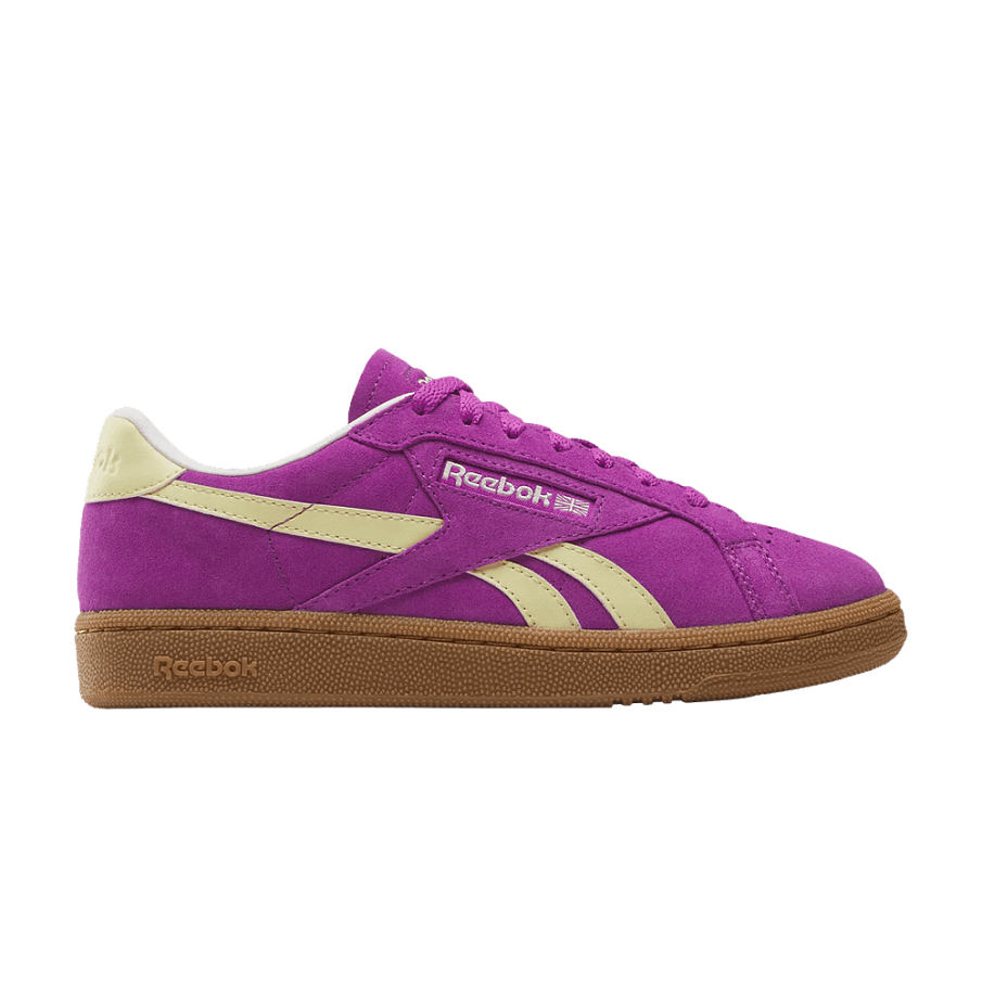 Фото № 1 с приближением к товару «‎Reebok Women's Club C Grounds UK Purple Rave Bleached Yellow»