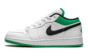 Air Jordan 1 Low (Gs) Vintage Basketball Shoes White Lucky Green - 1