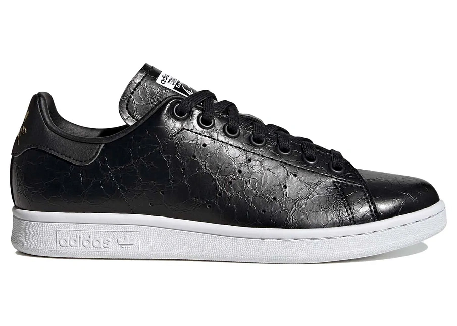 Фото № 1 с приближением к товару «‎adidas Stan Smith Cracked Leather Black Gold »