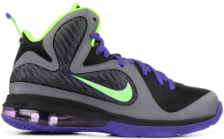 Фото № 1 с приближением к товару «‎Nike LeBron 9 Black Electric Green Court Purple »