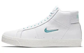 Nike Sb Zoom Blazer Mid Premium Skate Shoes White Glacier Ice - 1