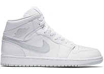 Фото № 1 с приближением к товару «‎Jordan 1 Mid White Pure Platinum Swoosh»