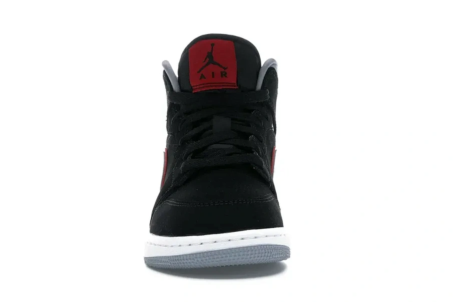 Фото № 2 с приближением к товару «‎Jordan 1 Mid Black Particle Grey Gym Red »