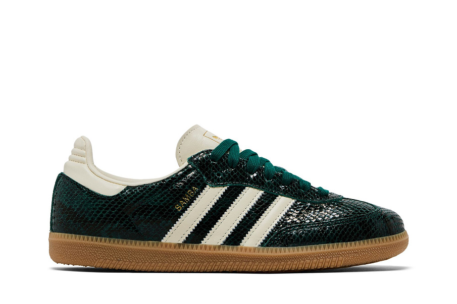 Фото № 2 с приближением к товару «‎adidas Womens Samba OG Snakeskin Pack - Collegiate Green»