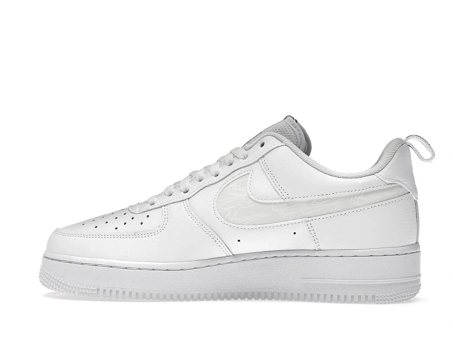 Фото № 5 с приближением к товару «‎Nike Air Force 1 Low Reflective Swoosh White Blue»