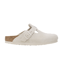 Фото № 1 с приближением к товару «‎Birkenstock Boston Soft Footbed Suede Leather Antique White»